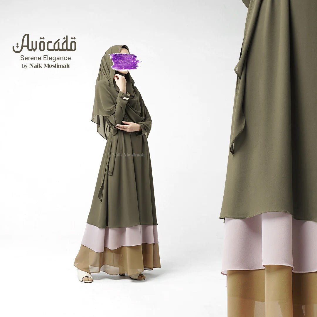 Avocado Abaya Serene Elegance by Naik Muslimah