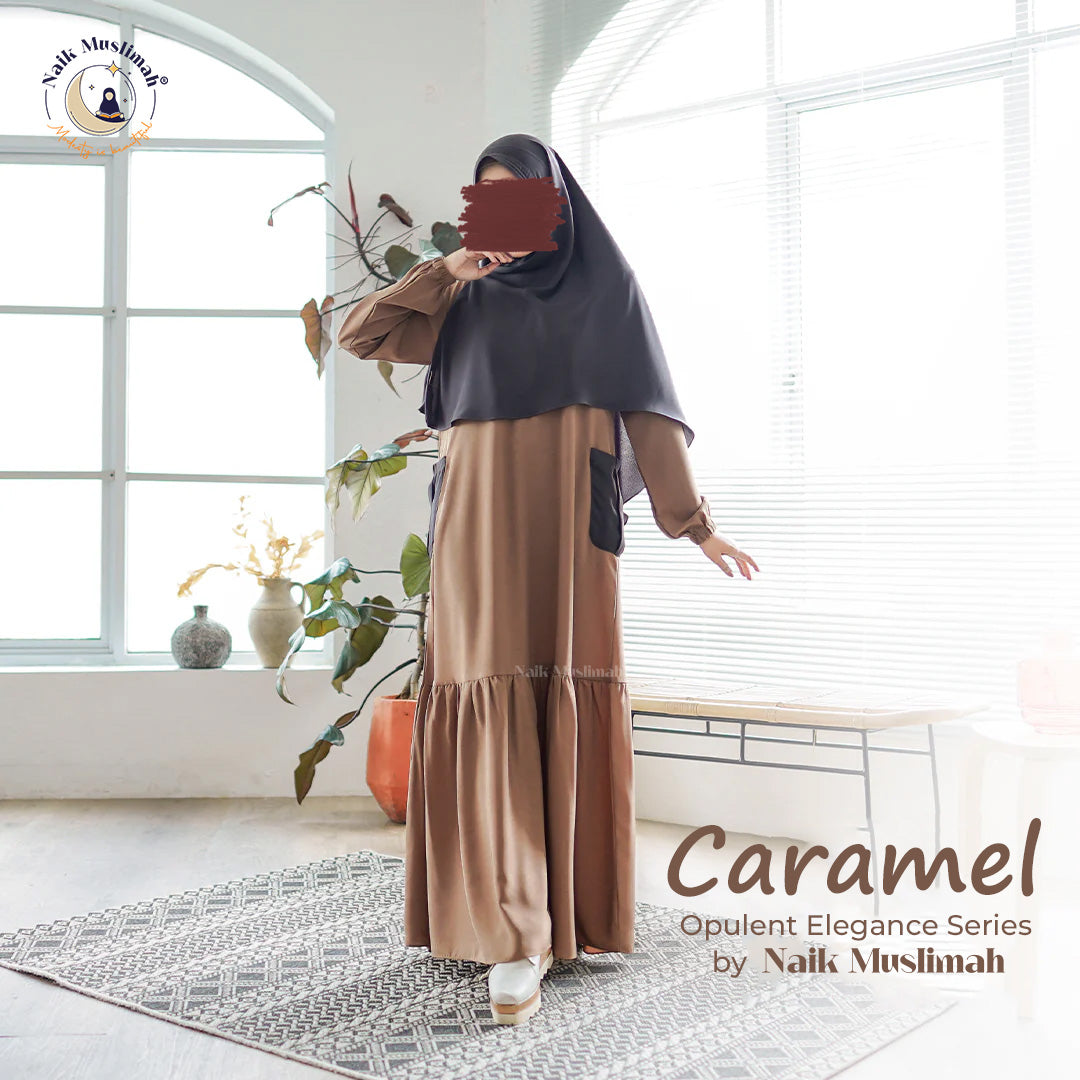 Caramel Abaya Opulent Elegance Series by Naik Muslimah