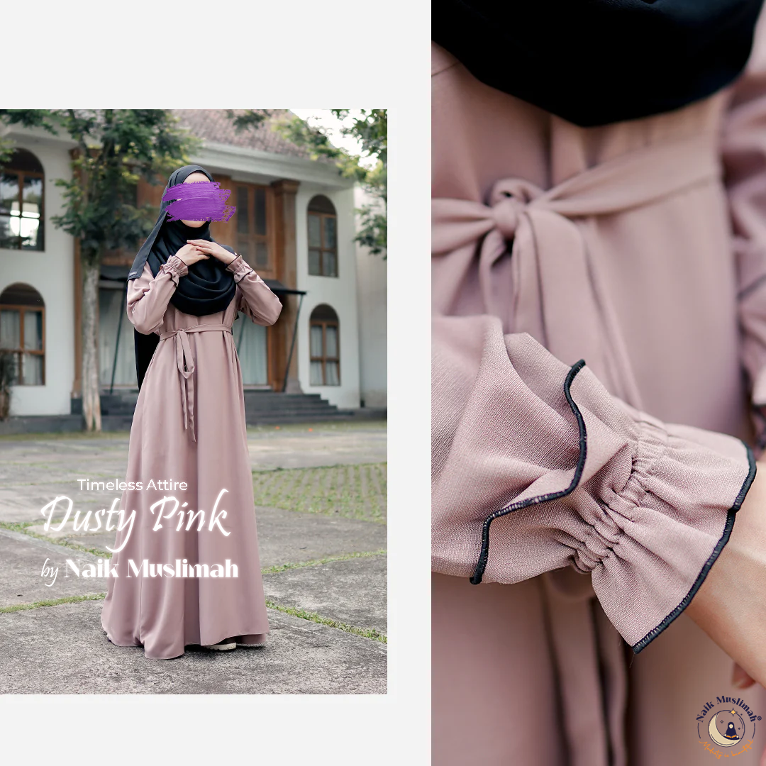 Naik Muslimah Dusty Pink Abaya